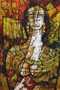 A. S. Rind 20 x 30 Inch, Acrylic on Canvas, Figurative Painting, AC-ASR-217